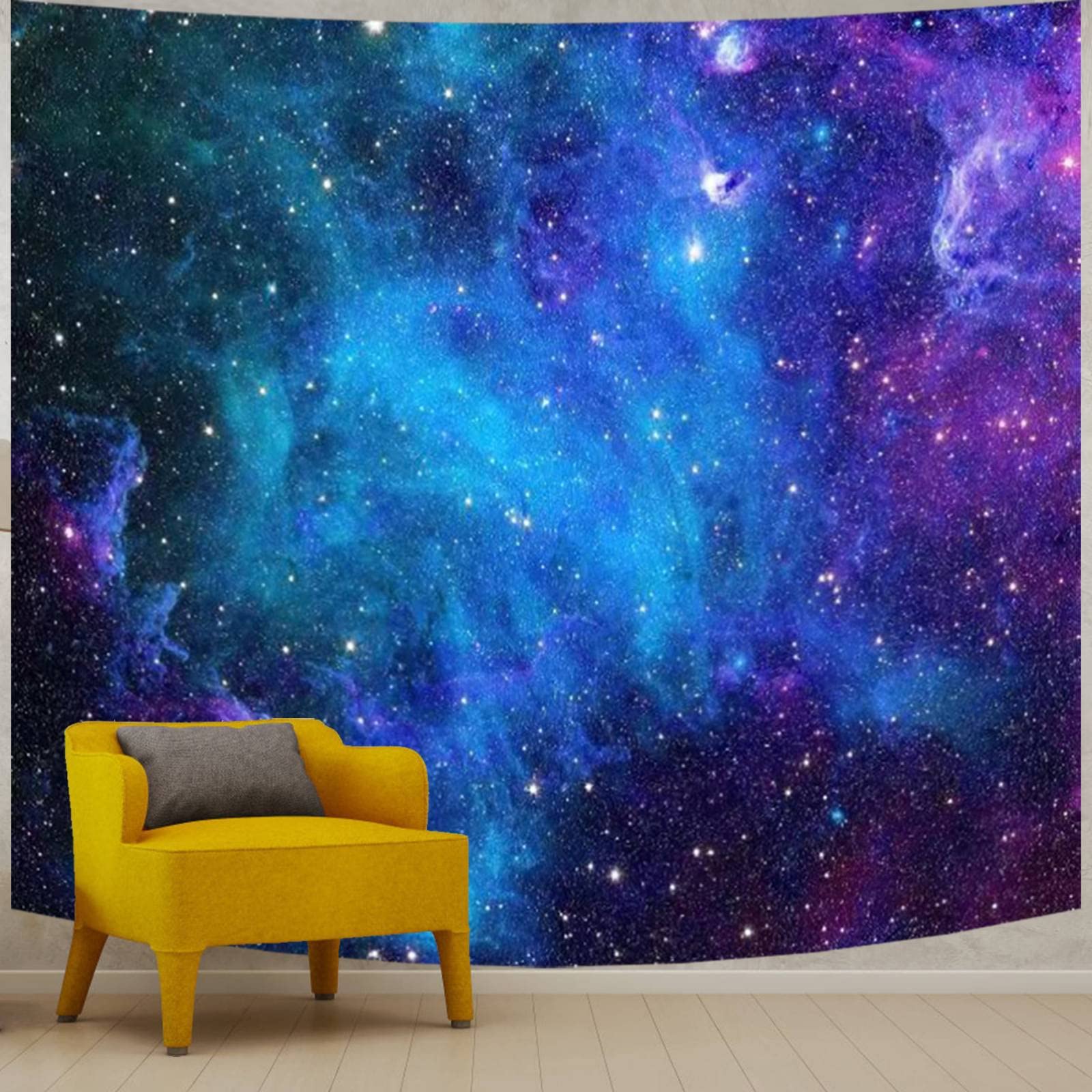 Apdidl Extra Large Galaxy Space Tapestry for Bedroom Aesthetic 118'' X 98'' Blue Starry Sky Stars Universe Tapestry Mysterious N