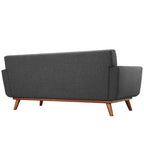 Modway Engage Mid-Century Modern Upholstered Fabric Loveseat in Gray