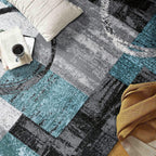 Rugshop Contemporary Abstract Circle Design Soft Round Rug 6' 6'' (6' 6'' Diameter) Gray