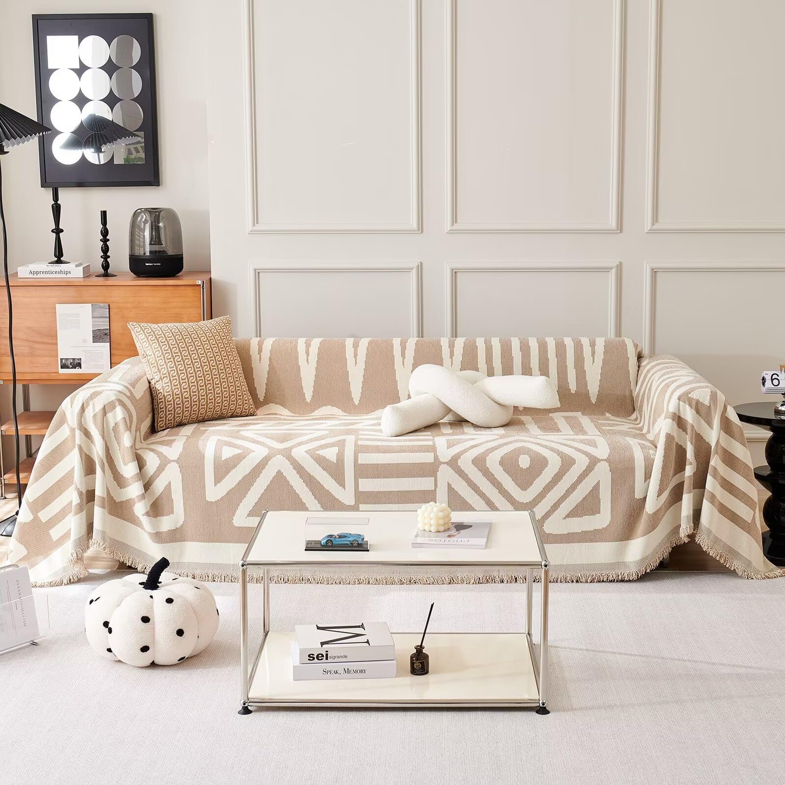 Vclife Boho Couch Cover Sectional Couch Covers For 3 Cushion Couch Sofa Oversized Sofa Cover Washable Skin-Friendly Chenille Sof