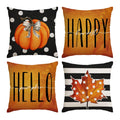 Set Of 4 Fall Pillow Covers 24X24 Inch Fall Thanksgiving Pumpkins Throw Pillows Covers Autumn Harvest Decorative Cushion Covers