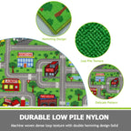 Capslpad Green Car Road Kid Rug Carpet Playmat For Playoom Traffic Road Kids Play Mat For Toddler Non Slip Washable City Map Rac