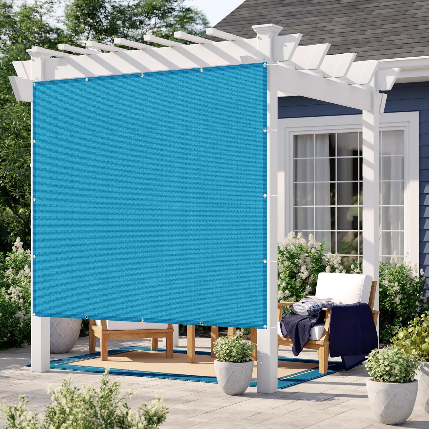 Love Story Custom Size 9X18 Ft Sun Shade Cloth With Grommets Pergola Shade Cover 95% Uv Protection For Patio Outdoor, Turquoise
