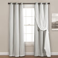 Lush Decor Sheer Grommet Curtains With Insulated Blackout Lining, Window Curtain Panels, Pair, 38''W x 84''L, Light Gray - Curta