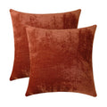 Jeneoo Terracotta Decorative Throw Pillow Covers Soft Chenille Comfy Solid Rust Couch Cushion Case Decor (Set Of 2, 18 X 18 Inch