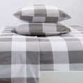 Great Bay Home 100% Turkish Cotton Buffalo Check Plaid Full Flannel Sheets Set | Deep Pocket, Soft Sheets | Warm, Double Brushed
