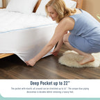Homtec King Mattress Pad Cotton Mattress Pad Cover Quilted Mattress Cover 18-22'' Deep Pocket Mattress Protector King Size Thin