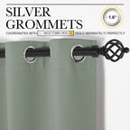 NICETOWN Blackout Curtain, Greyish Green, 55"W x 68"L, Thermal Insulated Grommet Drape, Sound Dampening for Bedroom & Living Room