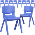 10 Pk. Blue Plastic Stackable School Chair with 13.25 Seat Height