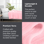 Bare Home Polar Fleece Blanket - King Blanket - Light Pink - Warm & Cozy - Premium Fleece Blanket - Blanket For Bed, Sofa, Campi