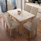 Genina Waterproof Chair Covers For Dining Room Dining Chair Covers Kitchen Parsons Chair Covers (Khaki, 6 Pcs)
