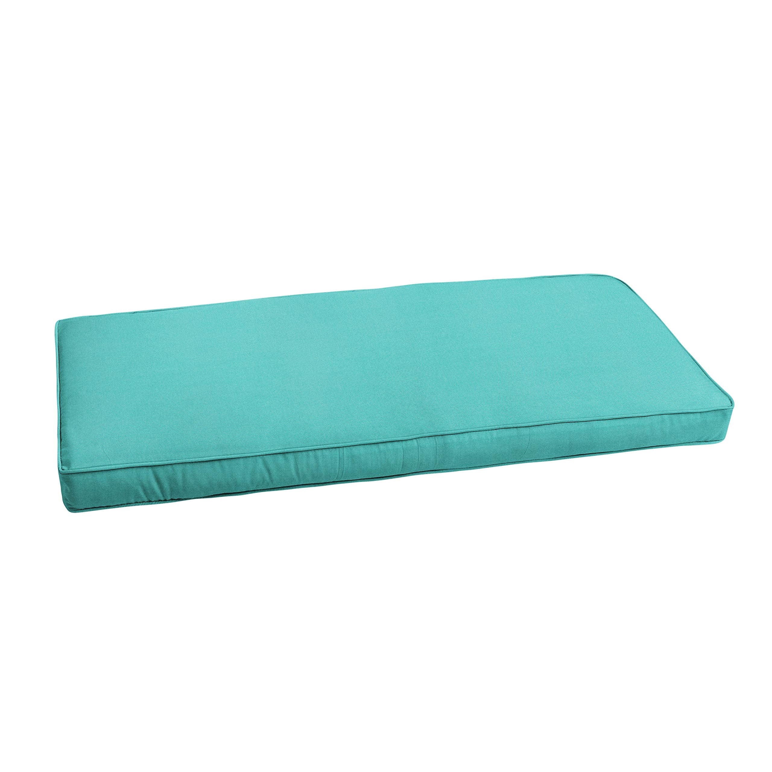 Sorra Home Sunbrella Corded Bench Cushion, 45 In X 17 In X 2 In, Canvas Aruba
