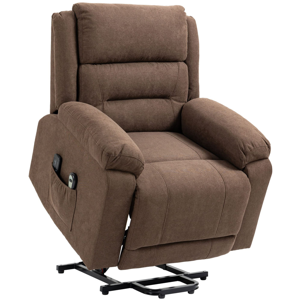 Homcom Electric Power Lift Chair For Elderly With Massage, Oversized Living Room Recliner With Remote Control, And Side Pockets,