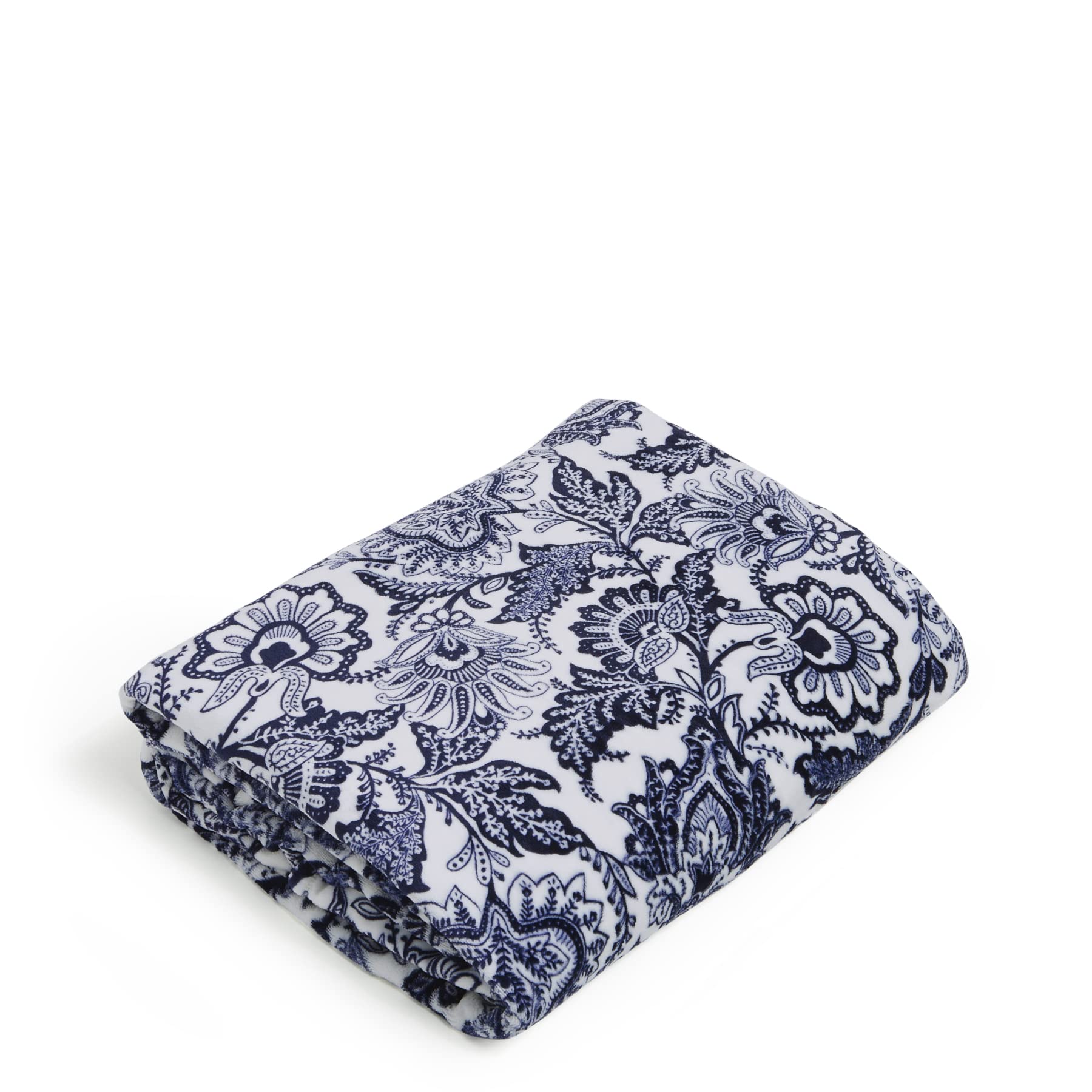 Vera Bradley Women's Oversized Fleece Plush Throw Blanket Java Navy & White King