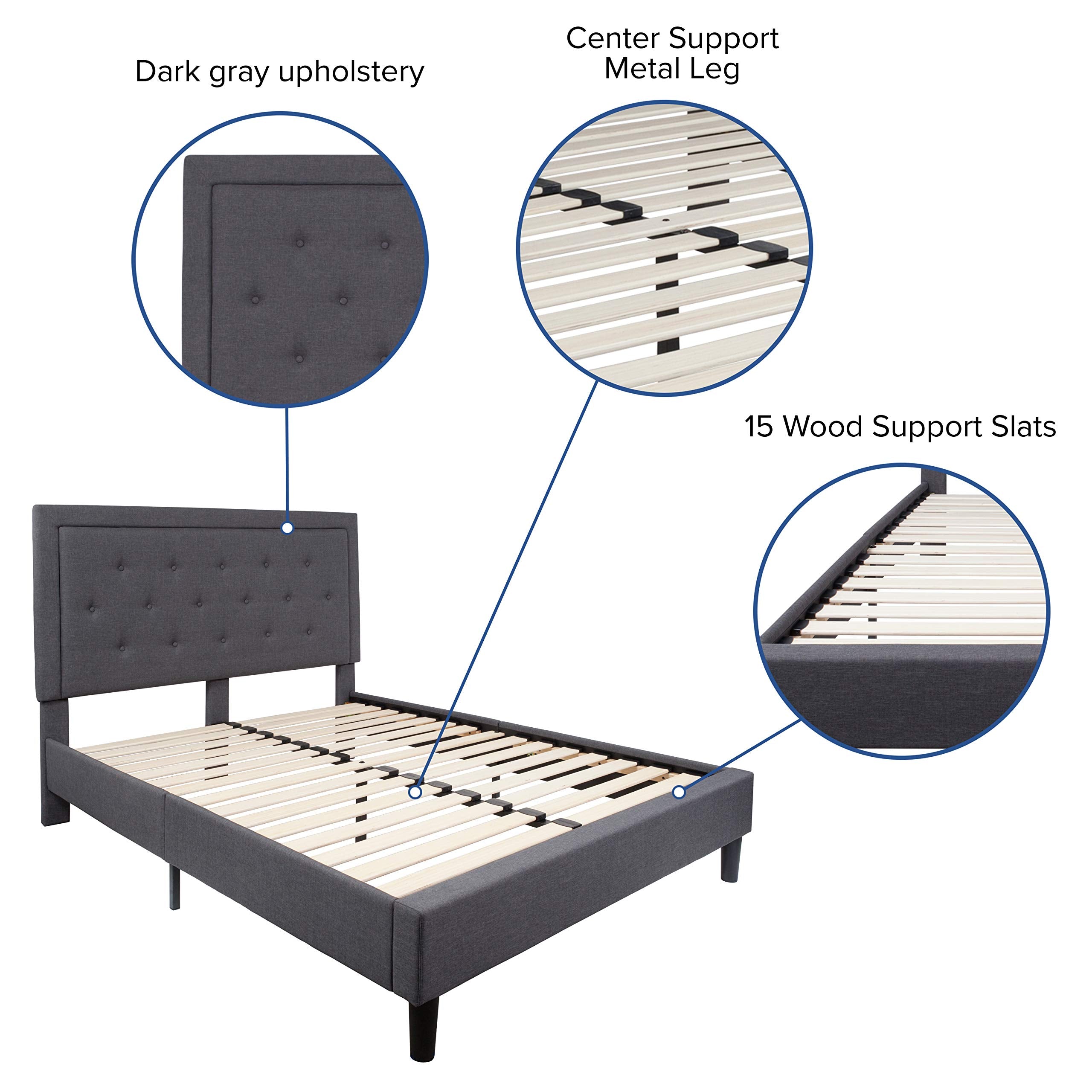 Flash Furniture Queen Platform Bed | Queen Size Platform Bed Frame With Headboard
