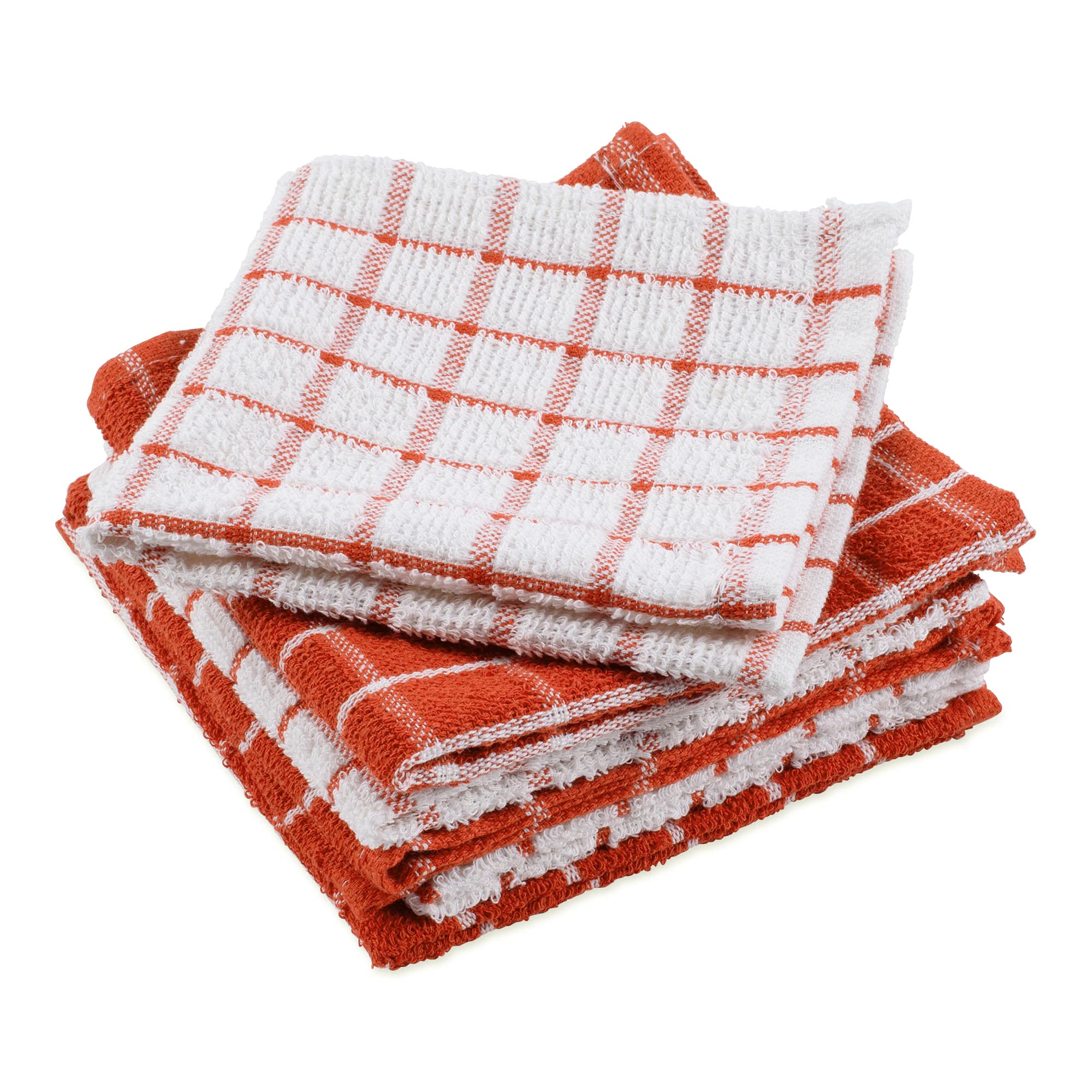 Dii Basic Terry Collection Windowpane Dishcloth Set, 12X12, Spice, 6 Piece