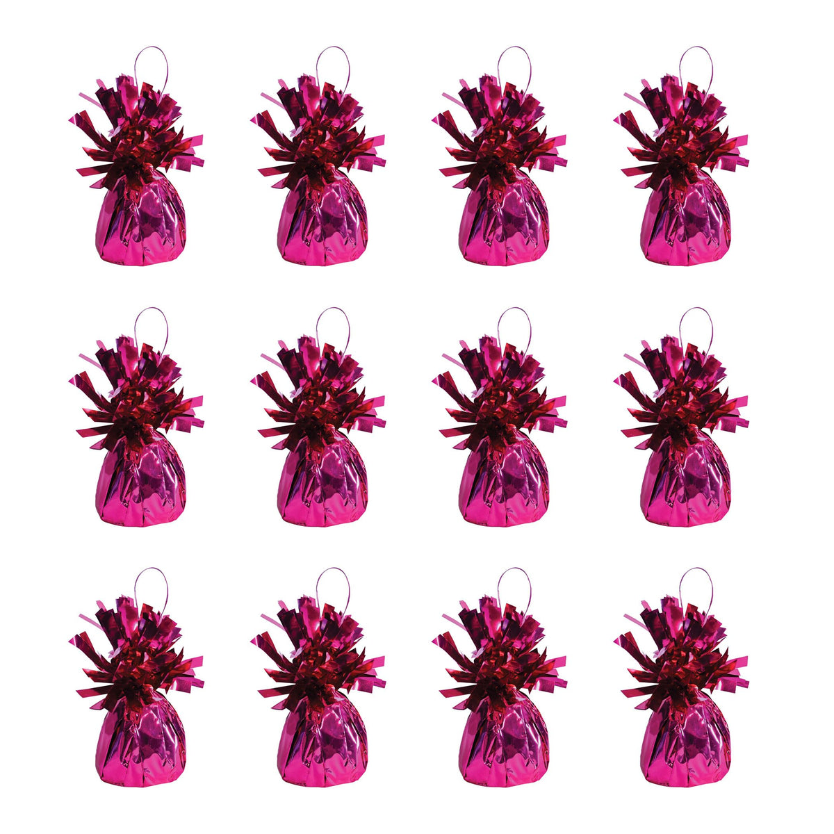 Beistle 12 Piece Metallic Cerise Pink Balloon Weights For Birthday Party Decoration Valentines Day Wedding Table Centerpieces, 6