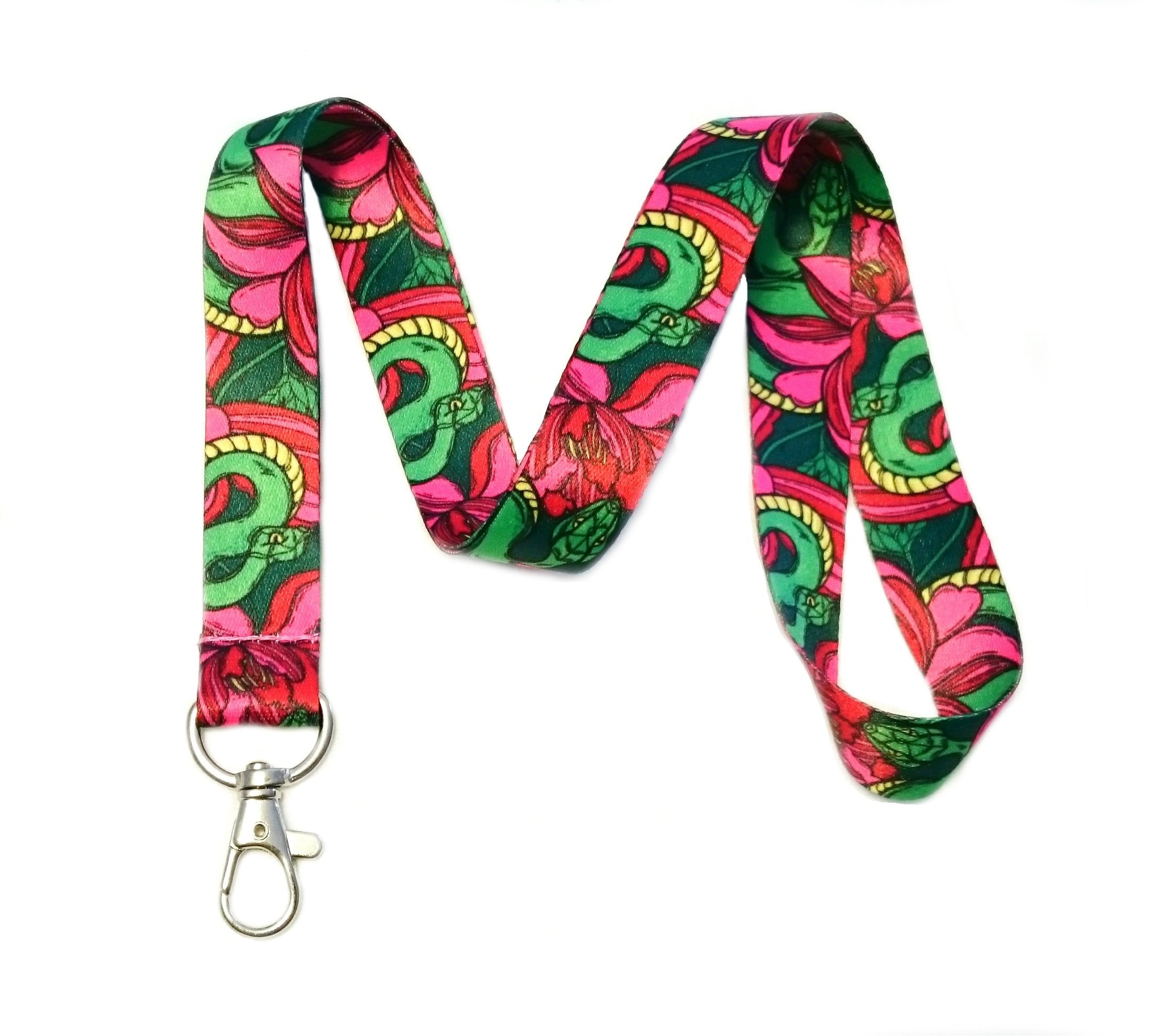 Snake Print Lanyard Key Chain Id Badge Holder