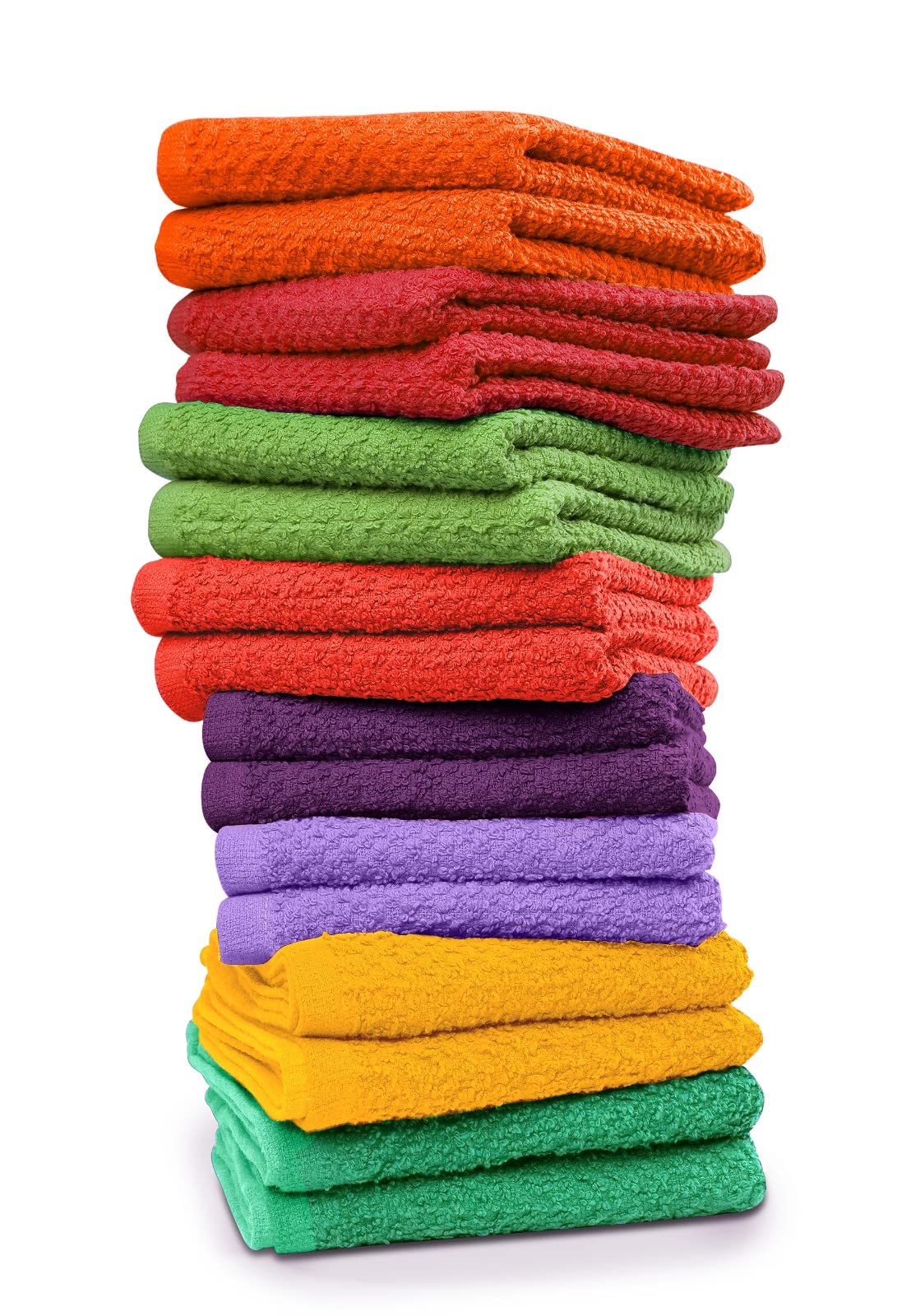Tukasa Linens 16 Pack Cotton Washcloths for Body and Face, 12x12 Inches, Multipurpose and Lightweight Wash Clothes for Face. Hig