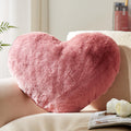 YRXRUS Heart Pillow, Rose Heart Pillows, Love Pillow Gifts, 14X17 Inch Large Heart Shaped Pillows, Faux Rabbit Fur Coquette Room