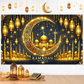 BlissYard Ramadan Mubarak Banner Backdrop 71x43Inch Islamic Banner for Ramadan Decorations and Eid Mubarak Celebration Photo Bac