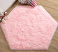 EVOIONOS Pink Hexagon Rug for Princess Tent, Fluffy Area Rug for Kids Room, 4x4.6 Feet for Girls Tent, Furry Soft Nursery Rug, F