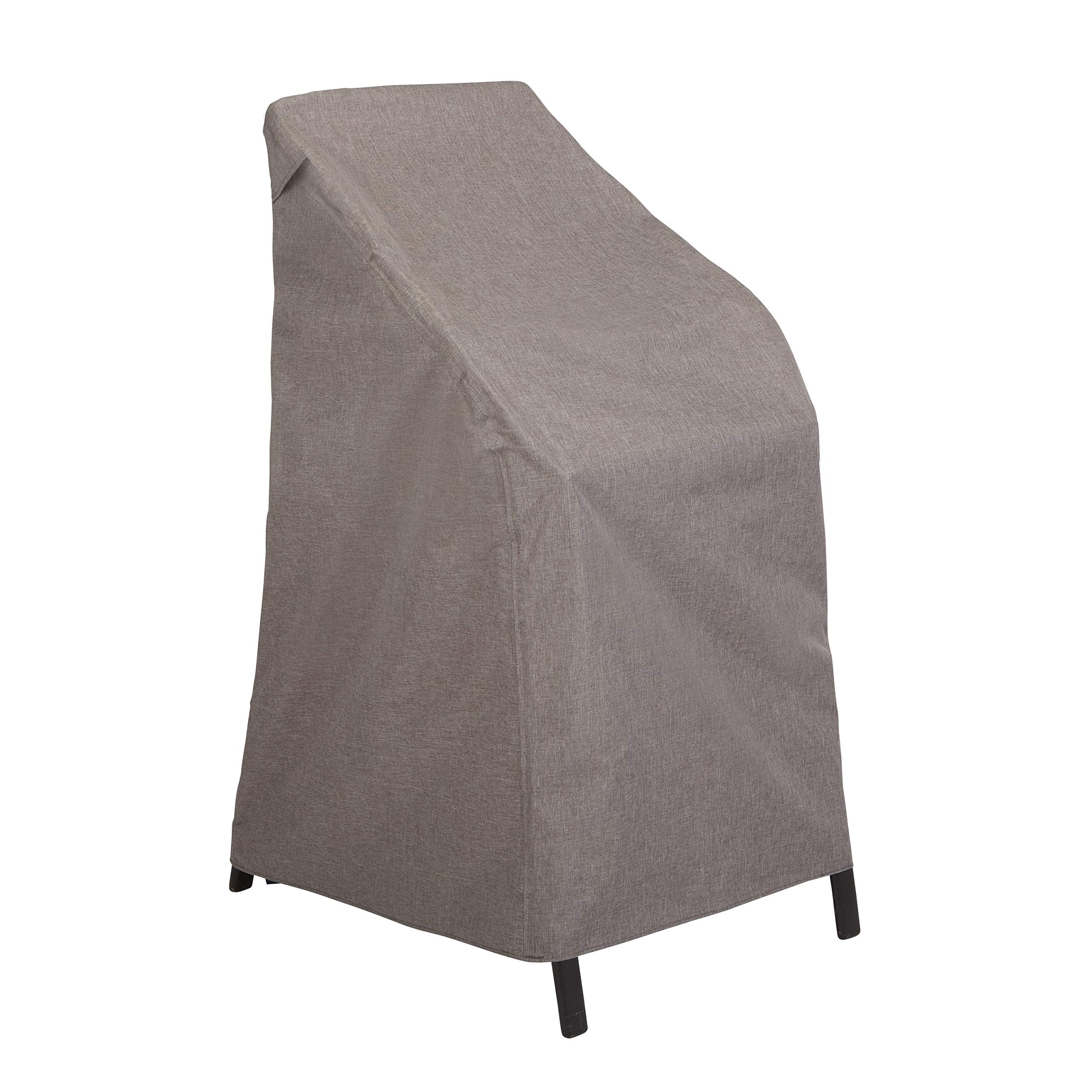 Modern Leisure Garrison Stackable/High Back Bar Chair Cover - Weather-Resistant Fabric - Outdoor Furniture Protection Perfect For Patio, Deck, And Porch - 27' L X 27' W X 49' H - Granite
