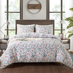 Honeilife King Size Duvet Cover - Cotton Comforter Cover, Soft & Breathable Floral Bedding Duvet Cover Sets With Zipper Closure