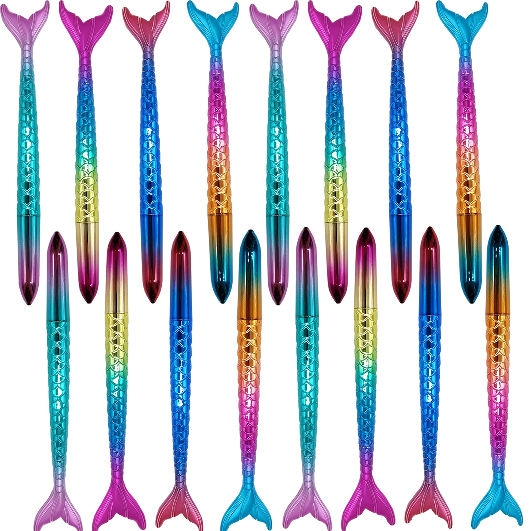 Yoohua 20Pcs Mermaid Tail Gel Pens For Child, Women, Coworkers, Hostess And Girlfriend, Great Party Supplies And School Supplies