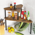 Weenson Kitchen Countertop Organizer Corner Shelf - Kitchen Spice Rack Organization 2 Tier Free-Standing Counter Storage Space S