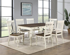 Steve Silver Furniture Joanna Farmhouse Turned Legs, Wire-Brushed Two-Tone Ivory and Mocha Finish, Crafted from Asian Hardwood Solids, Set of 2 Dining Chair, White