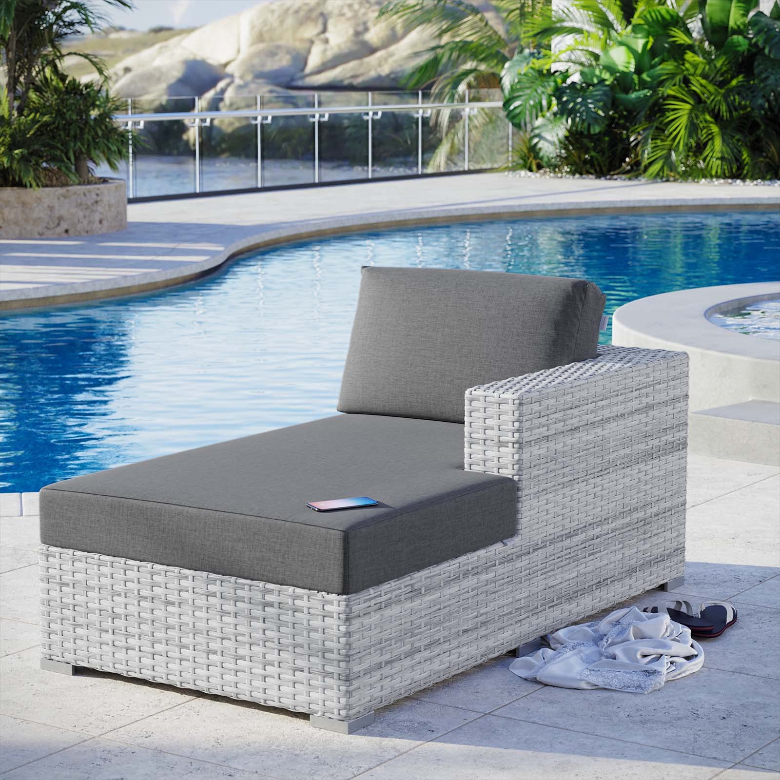 Modway EEI-4304-LGR-CHA Right Chaise, Light Gray Charcoal