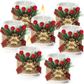 Uiifan 36 Sets Christmas Wood Tealight Candle Holder and Tea Lights Candles Set Decorative for Table Centerpiece Xmas Tealight C