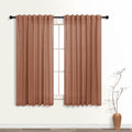 KOUFALL Boho Kitchen Curtains Sets for Windows,Rustic Farmhouse Western Bathroom Decor,45 Inch Long,Terracotta Rust