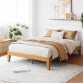 COLAMY 12 Inch Wood Platform Bed Frame,Sturdy Full Size Bed Frame with Wood Slat Support, No Box Spring Needed,Rustic Pine