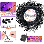 Halloween Garland Purple & Orange Lights Halloween Decorations,6 Ft 54 Led Halloween Willow Vine Twig Timer 8 Modes Remote Contr