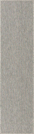 Unique Loom Collection Casual Transitional Solid Heathered Indoor/Outdoor Flatweave Area Rug (2' x 8' Runner, Light Gray/Ivory)