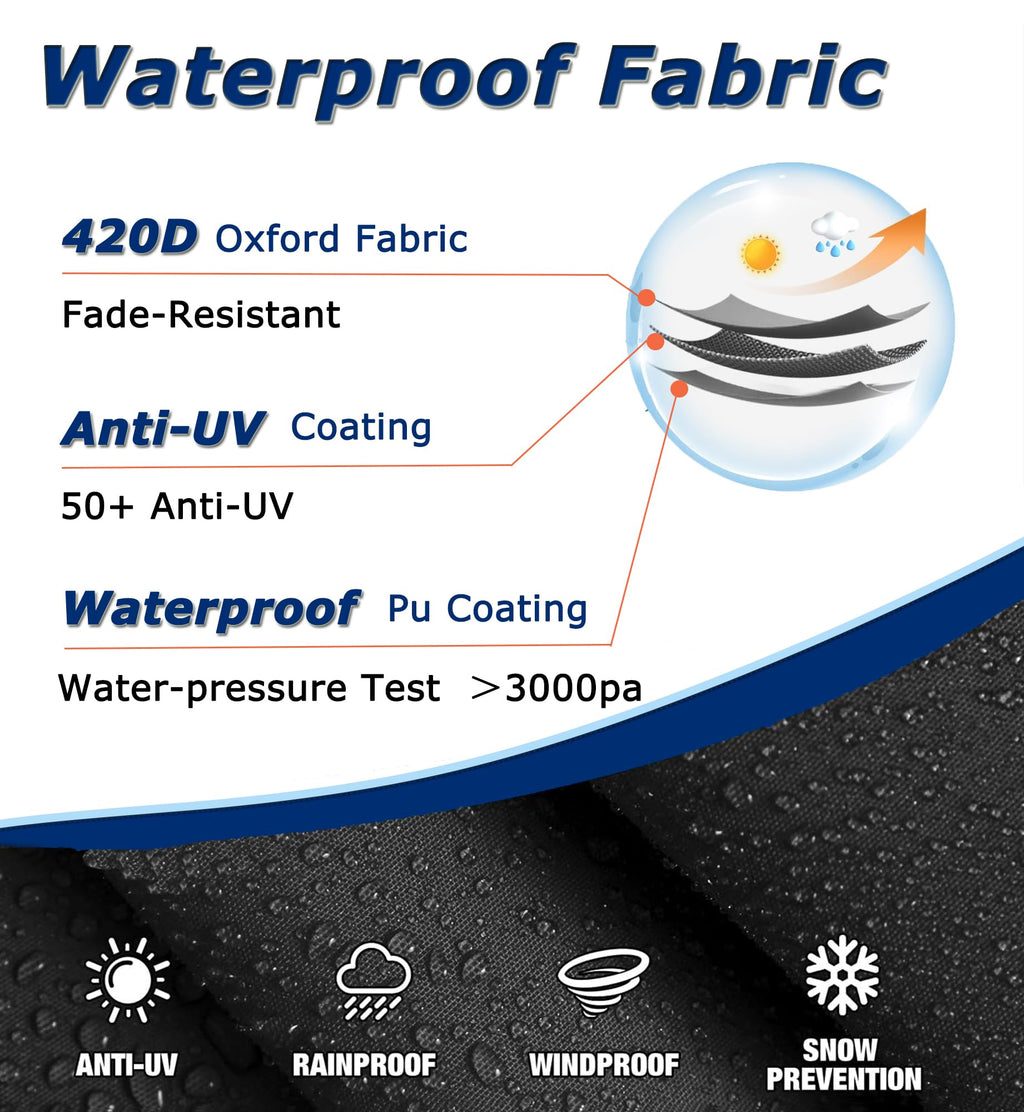 Round Patio Furniture Covers, 64'' Dia Outdoor Furniture Covers, Waterproof Outdoor Table Cover, Fire Pit Cover Outdoor Round Ta