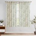 jinchan Linen Floral Curtains 63 Inch Length for Living Room Bedroom Light Filtering Farmhouse Peony Flower Drapes Rustic Window
