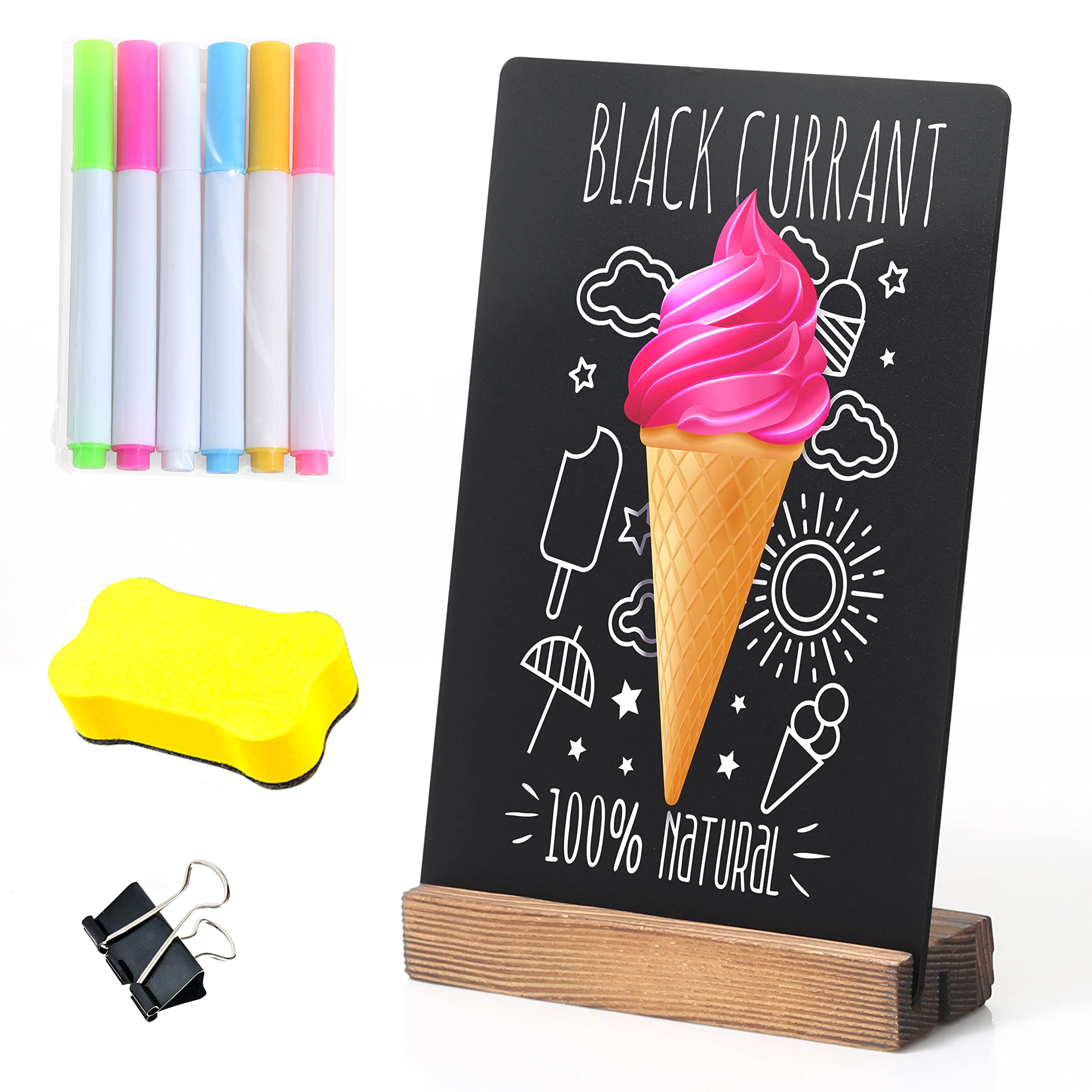 Yeeon Chalkboard Sign - 8.7X12 In Decorative Family Message Board With Base