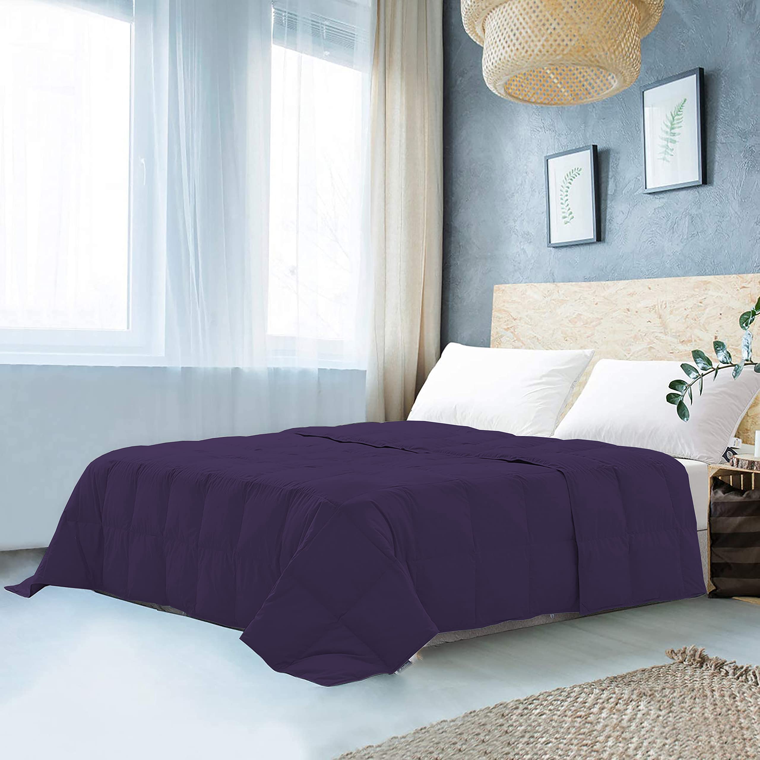 Edmund Microfiber 250 Gsm All Season Comforter (90 X 90 Inches/228Cm X 228Cm) Comforter/Blanket/Quilt/Rajai  Queen Size|Navy 