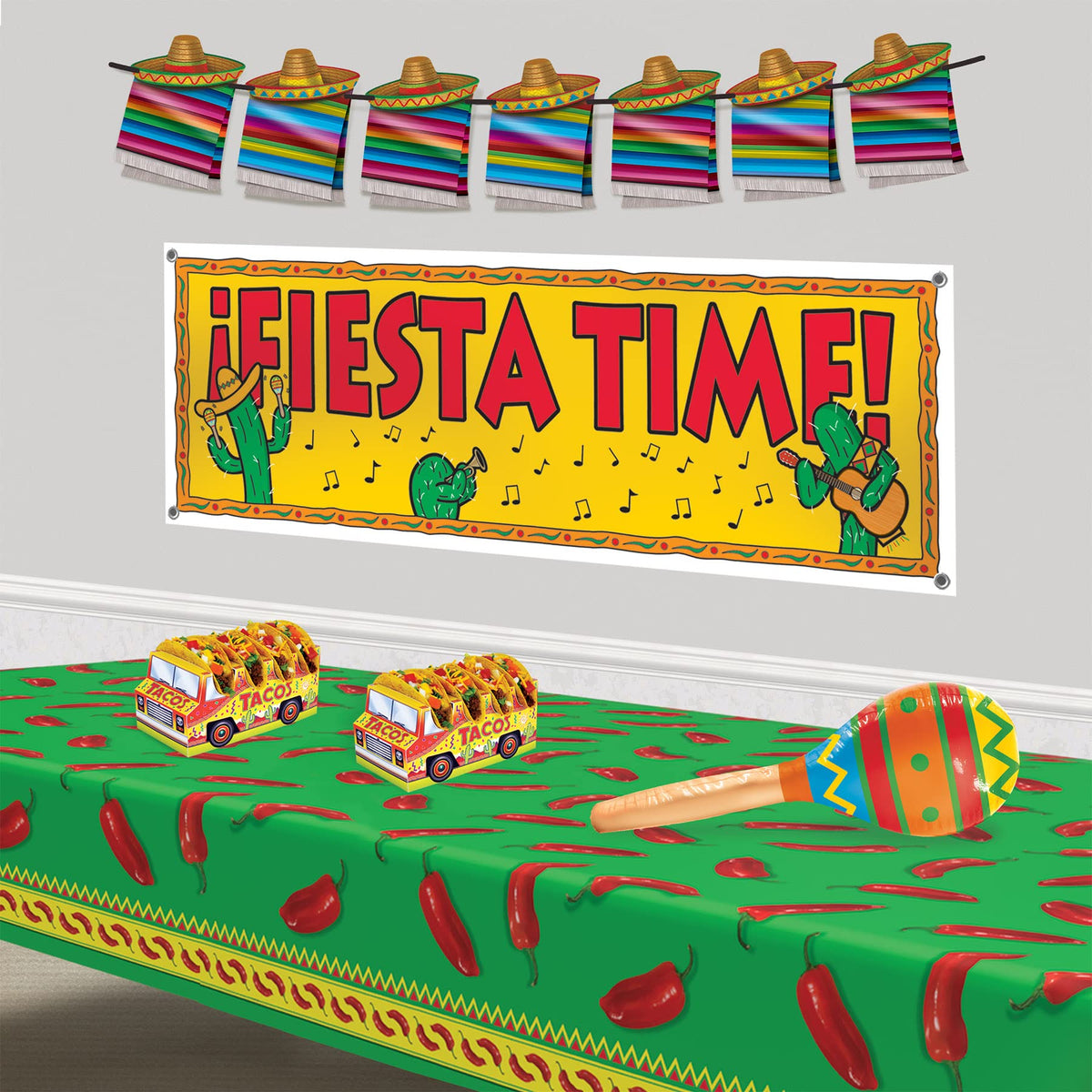 Beistle 2 Piece Inflatable Maracas For Fiesta Parties, Cinco De Mayo And Mexican Theme Decorations, 30', Multicolor