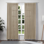 TWOPAGES Double Layer Lined Curtain Taupe Grey Linen Blend Light Filtering Pinch Pleat Curtain for Kitchen, Room Darkening Windo