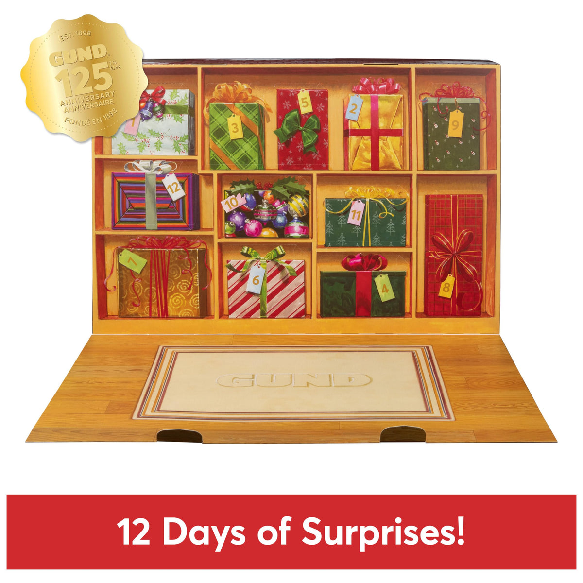 Gund 12-Day Surprise Plush Advent Calendar, Holiday Gift For Ages 3 And Up, 18