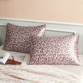 Lcbd Satin Pillowcase For Hair And Skin, Pink Leopard Printed Pillow Cases Set Of 2, Standard Size Silk Satin Pillow Covers For