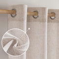 MIULEE Natural White Linen Curtains 84 Inch Length 2 Panels for Bedroom Living Room, Soft Thick Linen Textured Window Drapes Sem