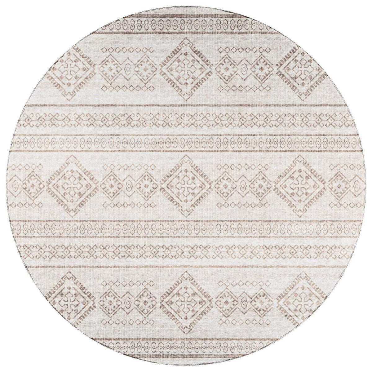 Sedona Sn14 Beige Transitional Rug Round 6' X 6'
