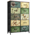 WLIVE Tall Dresser for Bedroom with 10 Drawers, Chest of Drawers, Fabric Dresser for Closet, Hallway, Living Room, Entryway, Flo