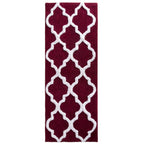 100% Cotton Bathroom Rug - 24X60-Inch Bathmat With Trellis Pattern And Non-Slip Base - Machine Washable Bathroom Rugs By Lavish