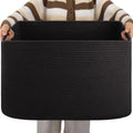 OIAHOMY XXLarge Rectangle Blanket Basket-96L, Cotton Woven Basket for Storage, Dirty Clothes Baskets for Living Room, Nursery, B